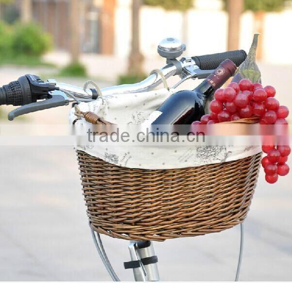 hanmade natural wicker bike basket basket for bike wicker bicycle basket removable bicycle basket