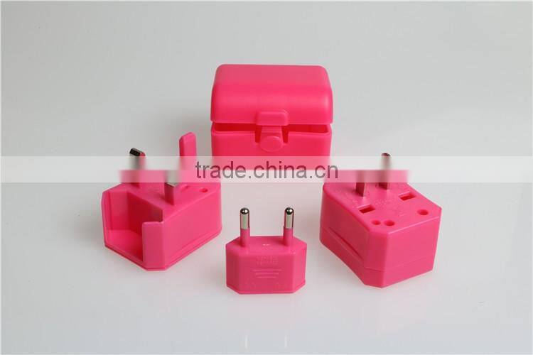 Unviersal travel adapter without USB with EU/UK/AUS/US plug worldwide used multi-functional travel plug socket box