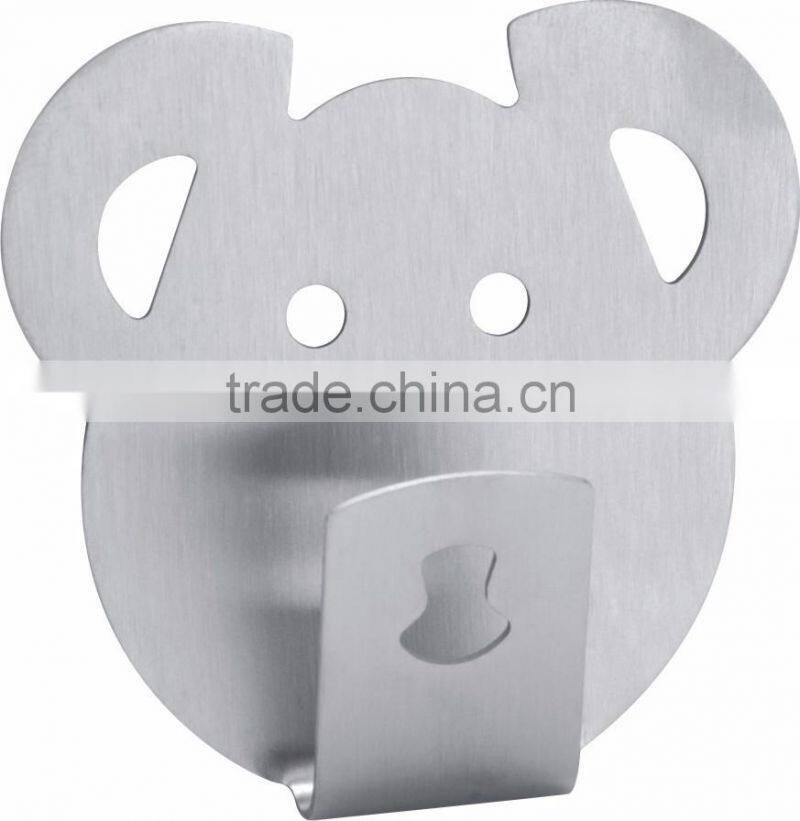 Pig Shape Cute Stainless Steel 3M Stick Hook For Towel,Key,Knife