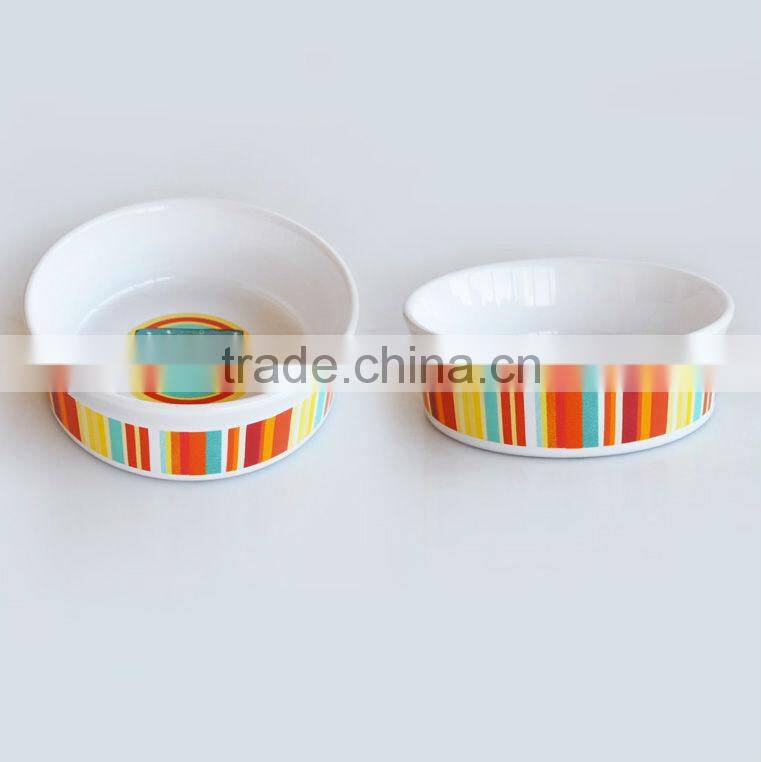 Pretty Round Decaled Cat Bowl