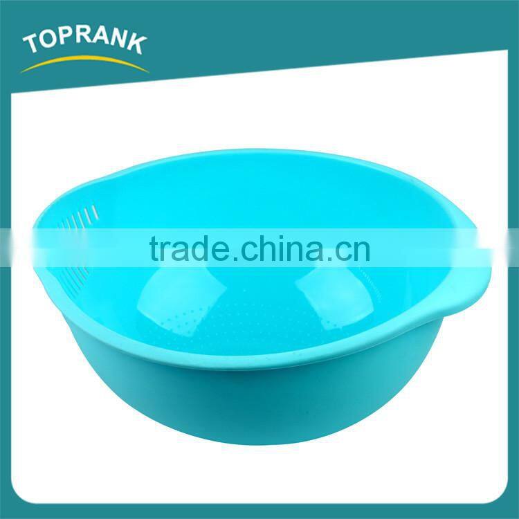 Cheap wholesale kitchen vegetables fruit wash strainer colander bowl colorful plastic rice colander