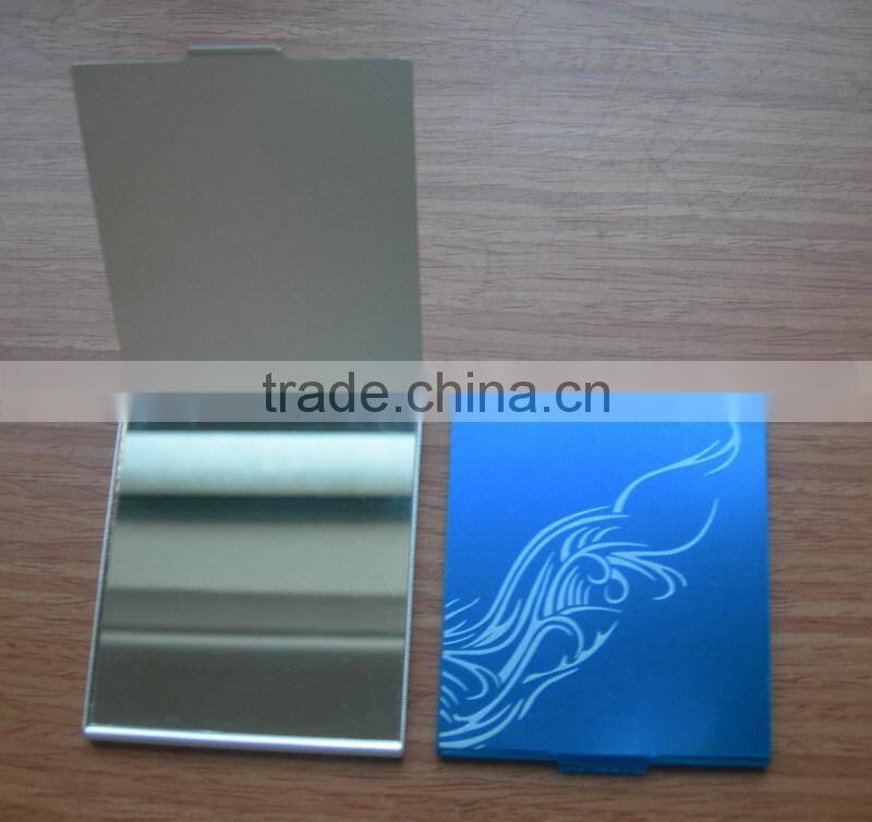 Aluminum foldable pocket mirror logo printed square cosmetic mirror
