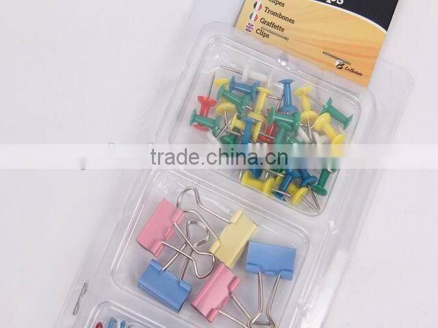 Clamp+Paper clips+Push pin/stationery set
