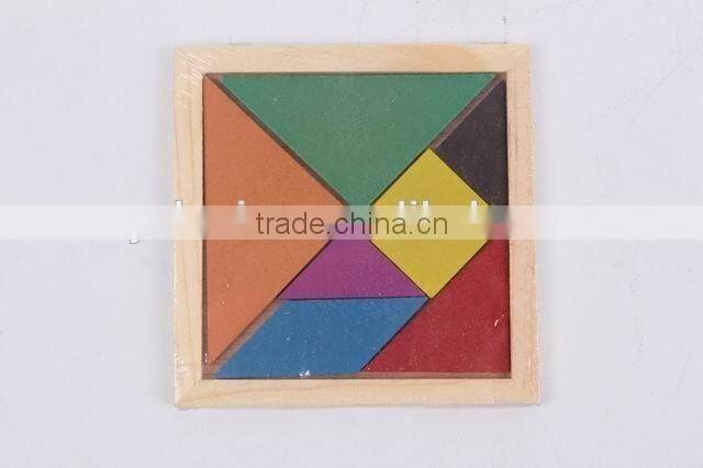 Educational Toy Colorful Wooden Jigsaw Puzzles/tangram puzzle/seven-piece puzzle toy for children