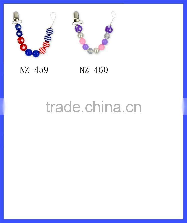 2017 New Designs Toddlers Teething Silicone Pacifier Chain Clip Baby Pacifier Clip Holder