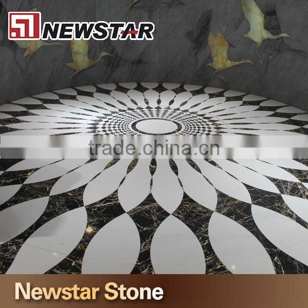 Newstar natural stone tiles floor marble waterjet medallion