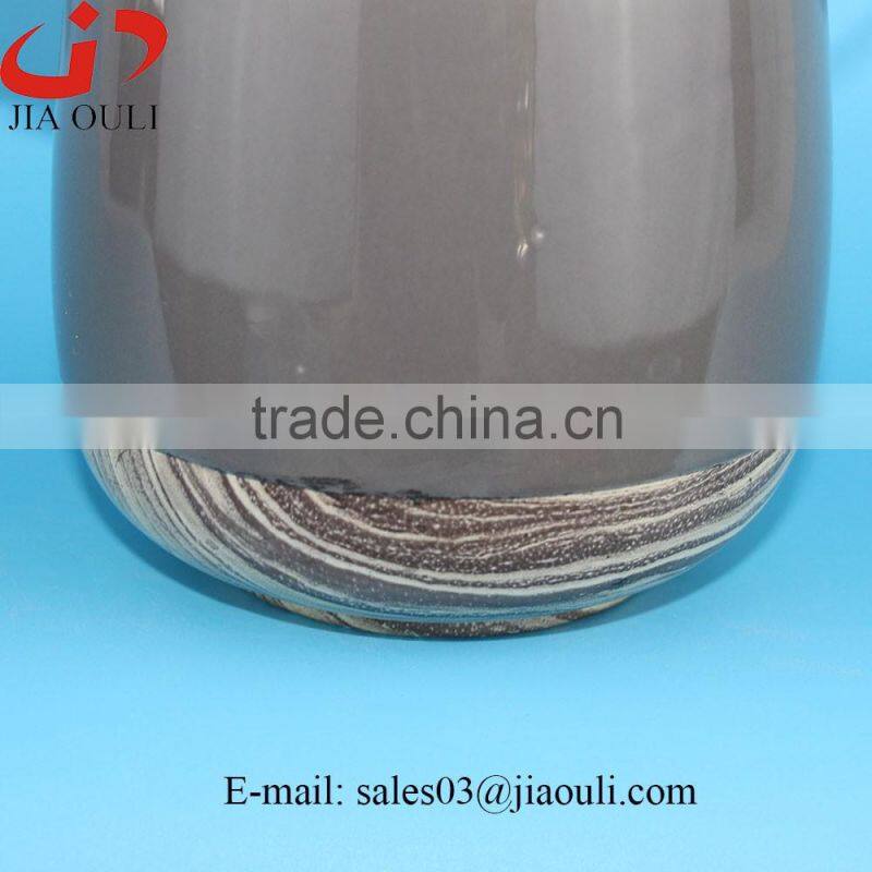New design Hot sales ceramic wood border flower pot, plant pot