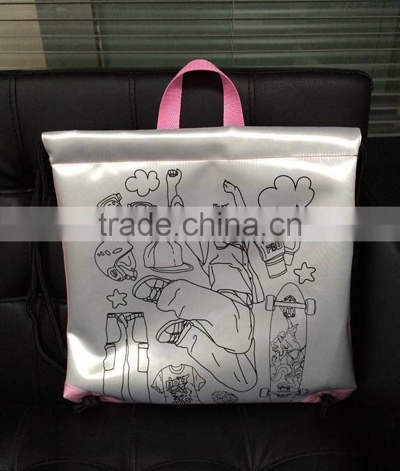 Animation style DIY schoolbag graffiti hand bag children backpack Hand bag