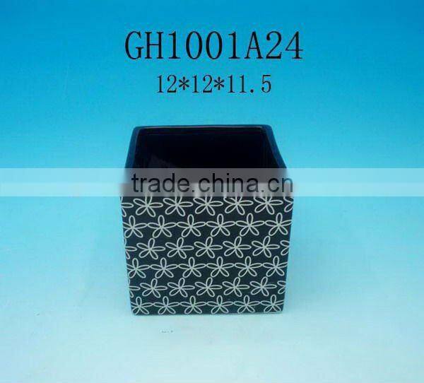 3.9inch Square ceramic flower pot