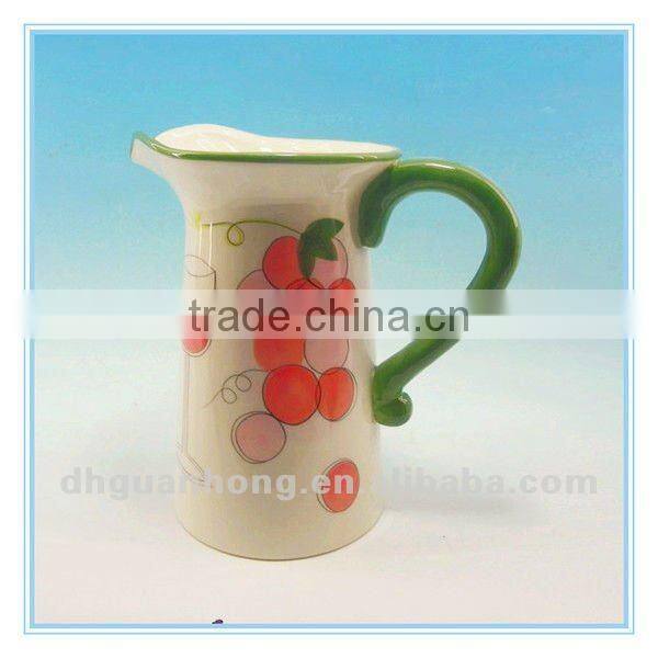 USA hot sale huge ivory DeHua ceramic water pitcher with handle