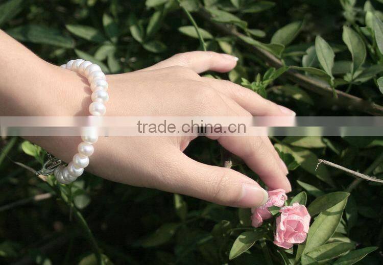 popular 7-8mm near round freshwater pearl bracelet jewelry