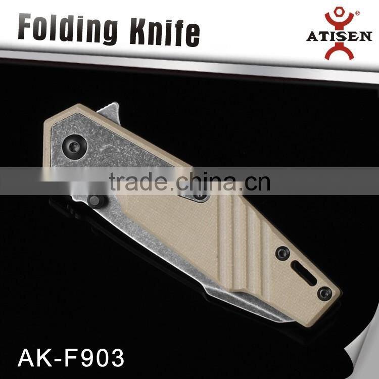 G10 Handle Tactical Survival Folding Pocket Knife Stonewashed Blade