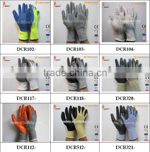 DDSAFETY 2017 13G HPPE PU Coated Safety Gloves Cut And Chemical Resistant Safety Work Gloves