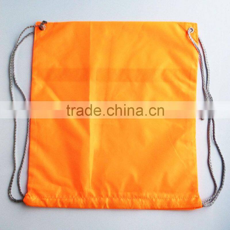 Cheap promotional orange 190T polyester draw string sport bag