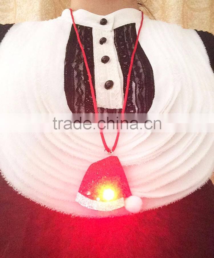 Blinking plastic Christmas flash led light necklace for kids