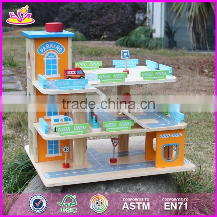 2017 new products children funny wooden parking garage toy W04B049