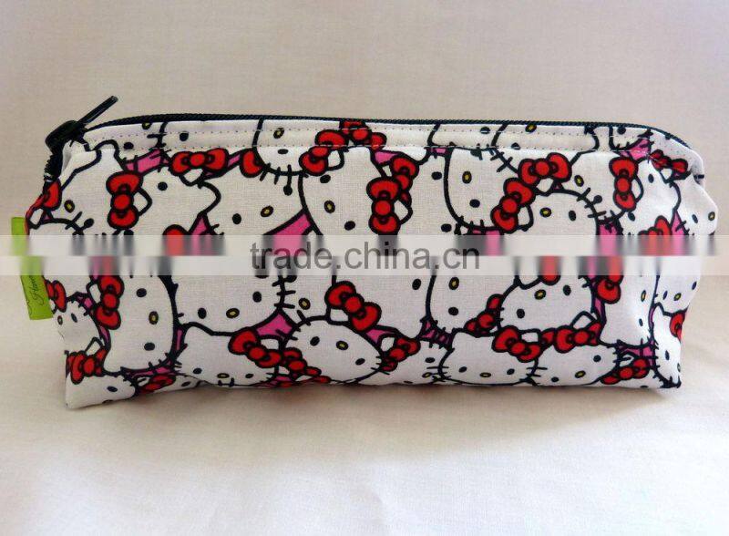 Cute ketty cat wash bags/fashion cotton cat cosmetic bags / Recycled pink makeup handbags