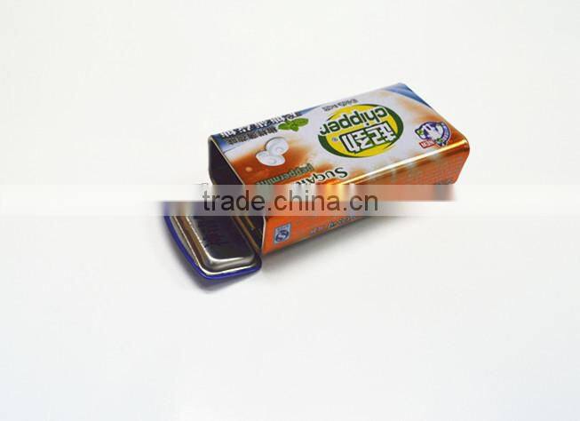 Custom metal tin box with sliding lid for mint