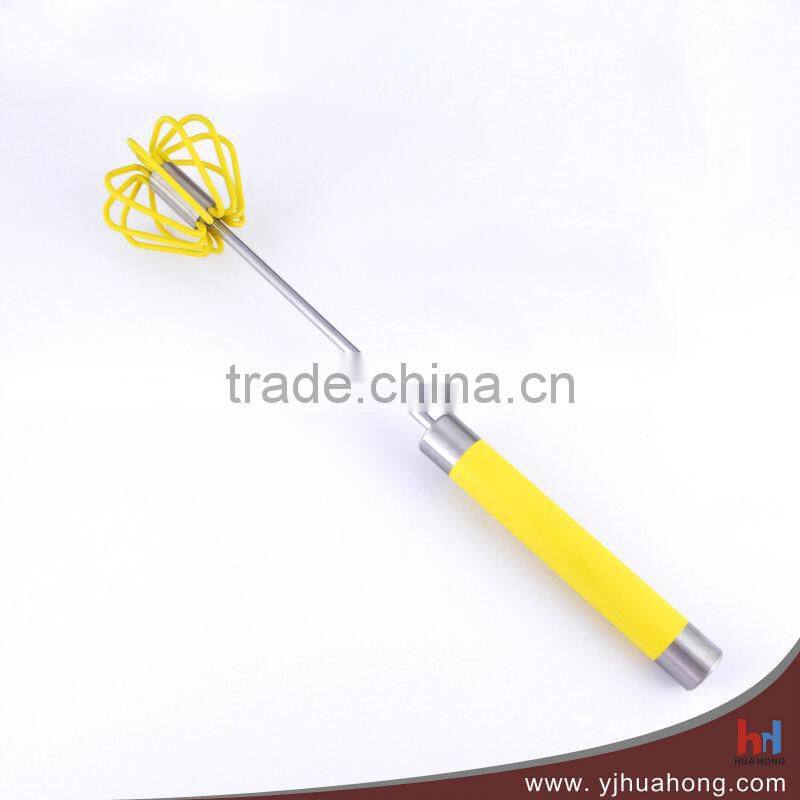 Silicone rotary whisk with non-slip grip handle (HEW-63)