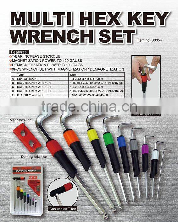 Magnetic Leverage Hex Key Wrench Set