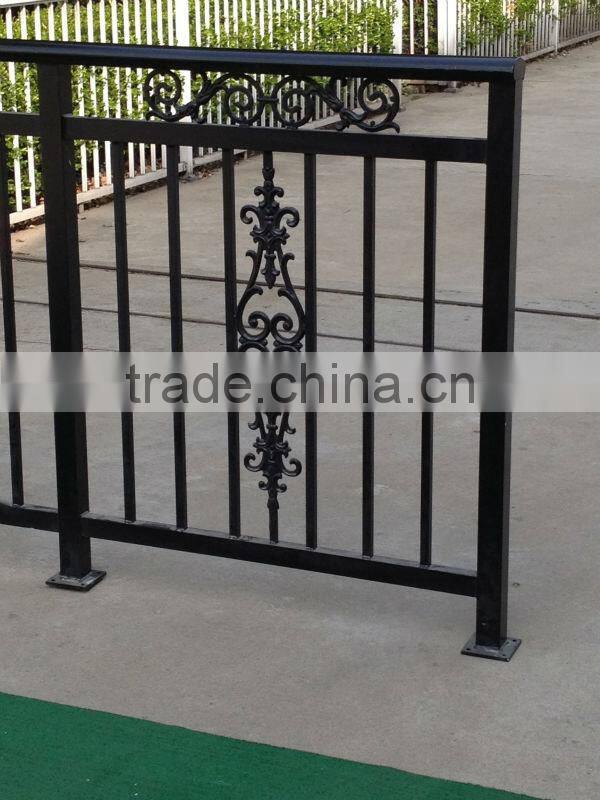 Aluminum Decorative Three-panel Flat Top Rail Fence, Aluminum Alloy Railing