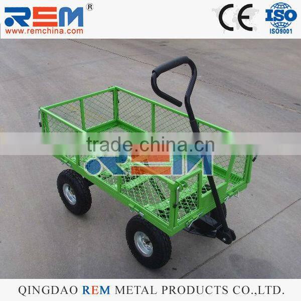 TOOL CART TC1840 GARDEN TOOL CART FOUR PNEUMATIC WHEEL METAL PAN GALVANIZED WHEEL RIM