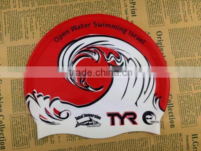 fashion silicone national Flag Patriotic Swim Caps with CE/ROHS certification