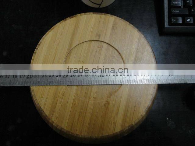 2016 Eco-friendly natural bamboo round salad bowl with scoop