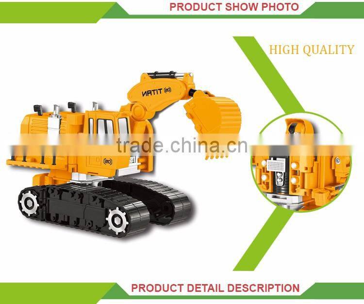 Hot selling educational deformation model set metal excavator toy