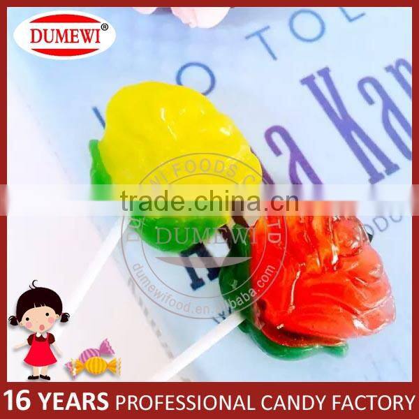 OEM Pictures Sweet Fruit Sliced Flat Lollipop Hard Candy