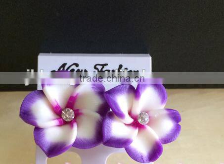 Hot sell Hawaiian plumeria Flower stud earring Designs for Women