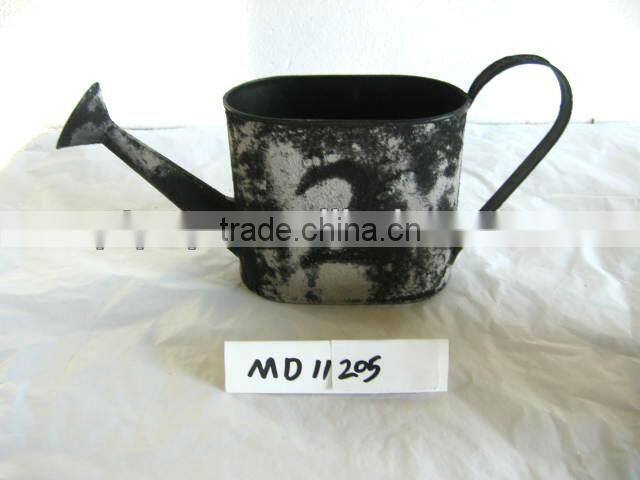 Green Galvanized Metal Bucket With Handles