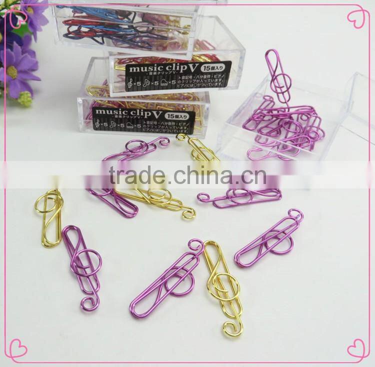 Custom assorted music note deign metal wire paper clips