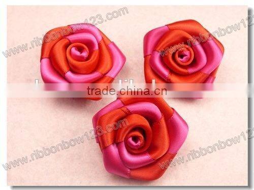 2015 pure handmade Satin ribbon rose flower for fancy dress