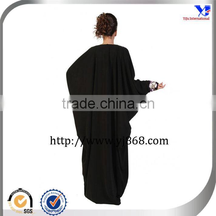 Black Color Moroccan Styles Women Dubai Abaya Kaftan