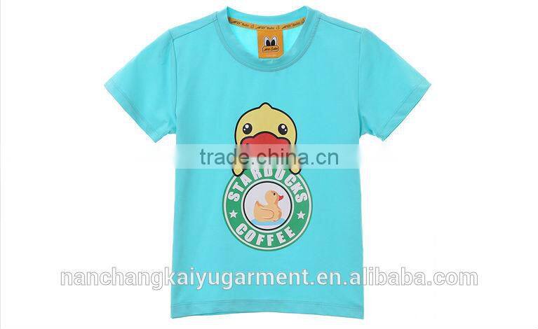 Wholesale Boy kids funny cartoon printed organic cotton T shirt