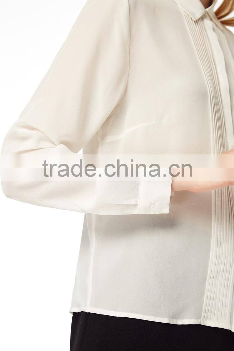 silk cotton woman fashion tops ladies office white shirts