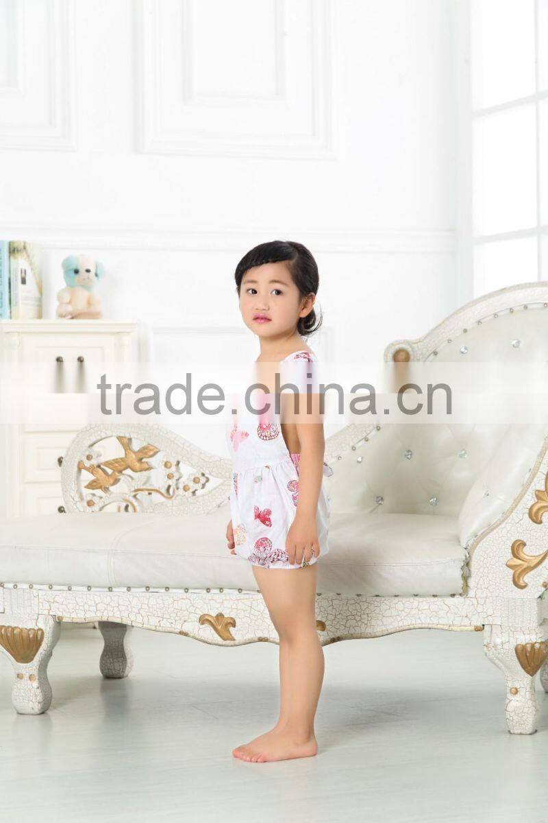 Hot selling baby girls 100% cotton floral jumpsuit,infant girls jumpsuit
