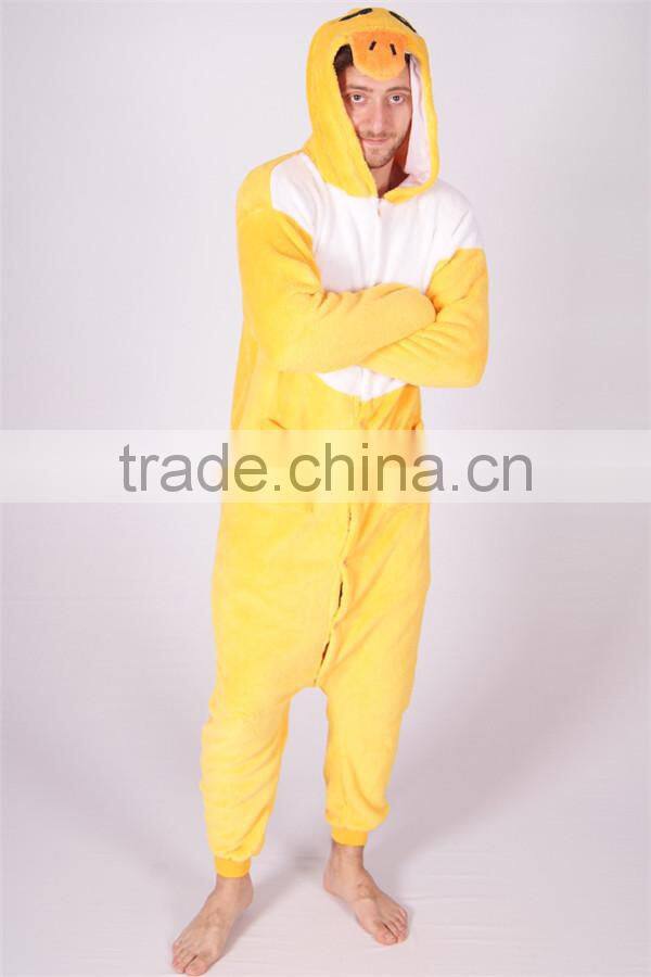 Festival top quality wild style yellow donald duck adult mascot costume