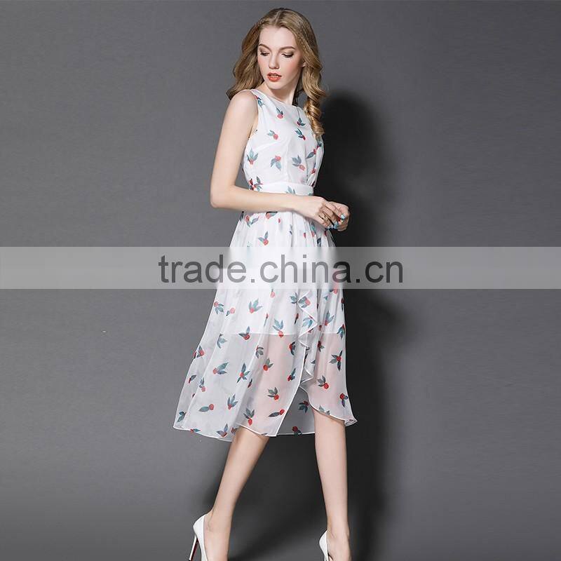 Maxnegio women casual one piece dress in floral print sexy slit maxi topshop ruffle dress