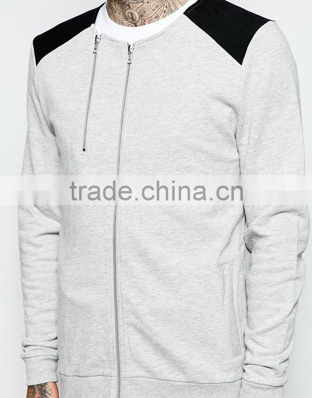 OEM custom wholesale double zips streetwear man bomber jacket in jersey made in China