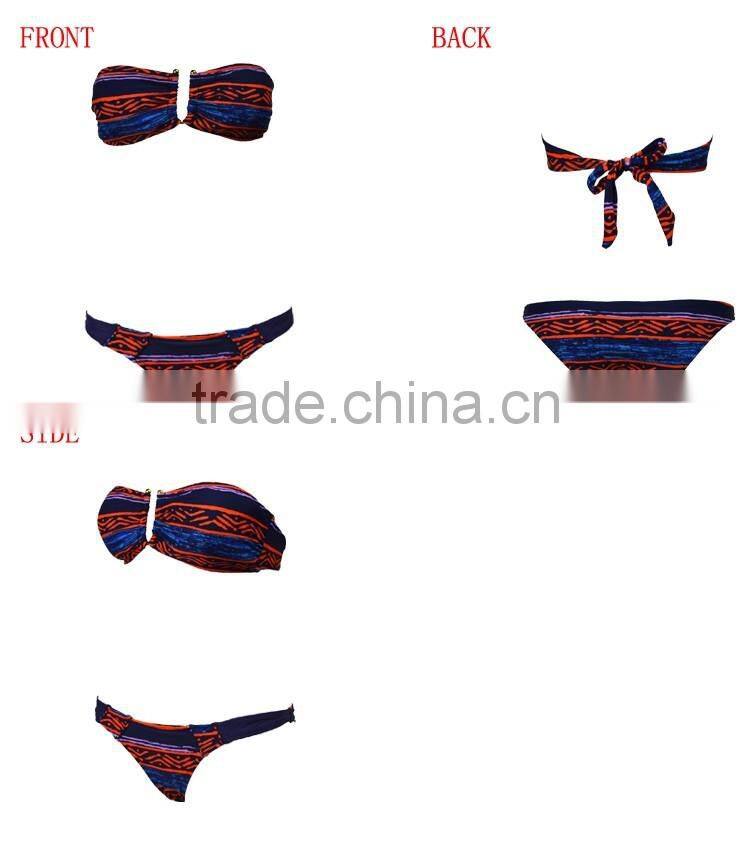 China custom made Professional Swimwear Manufacturer Women Strapless bikini Swimwear