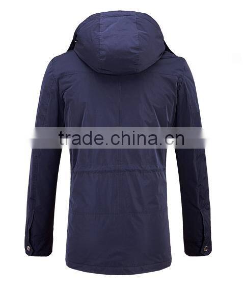 Mens Detachable Hood Padding Leisure Travel Jacket