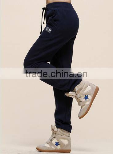 customized CVC 80/20Cotton sports pants cheaper promotional pants for women