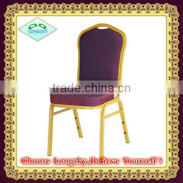 Hot-Sell Cheap Classic Design Old Fashion cushioned aluminium Banquet Stacking Chairs