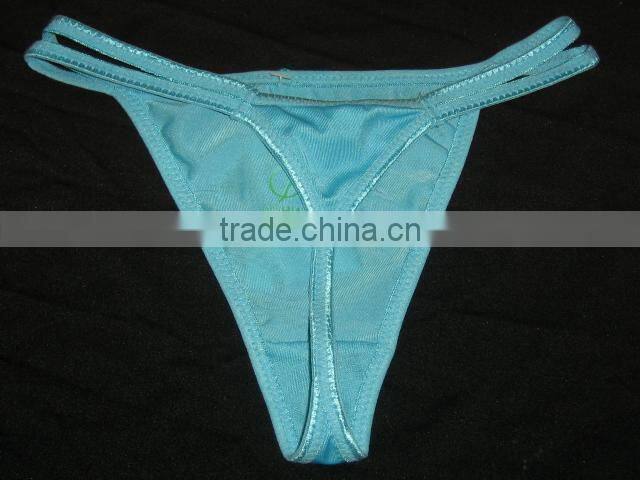 blue silk string/thong bikini
