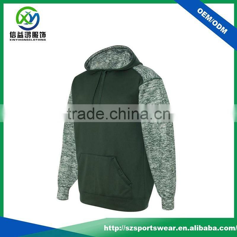 High Quality splicing Contrast Color Sleeve Polyester Man Hoody Jacket With Micro Fleece Inside
