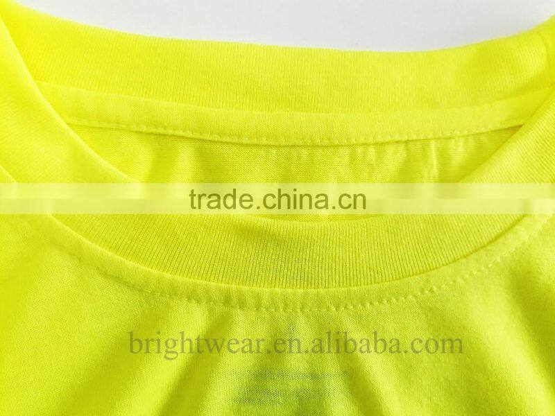 100%polyester ANSI 107 hi viz round neck protective t-shirt