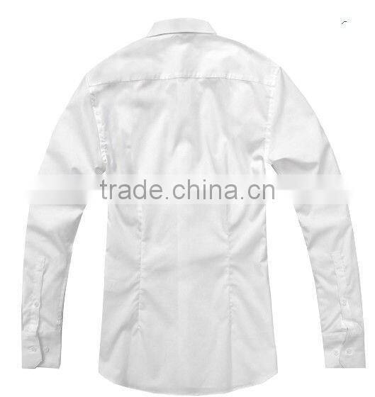 2016 men's slim fit long sleeve white wedding dress tuxedo shirt