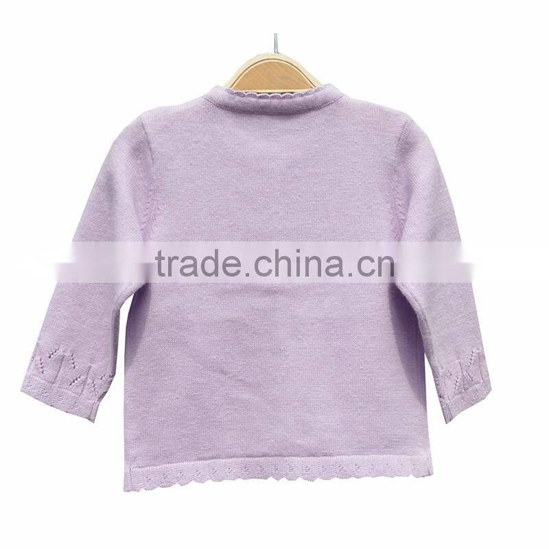 Wholesale Long sleeves Round Neck High Quality Girl Sweater Cardigan